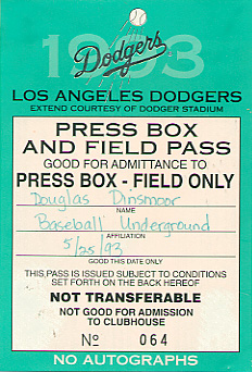 Dodger Stadium media credential