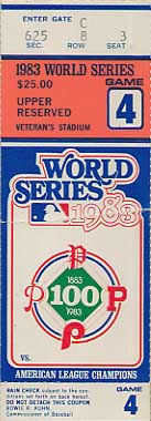 1984 World Series Game 4 ticket