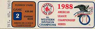 1988 ALCS Game 2 ticket