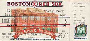 1999 ALCS Game 3 ticket