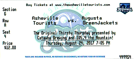 Asheville Tourists Ticket