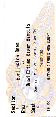 Burlington Bees Ticket