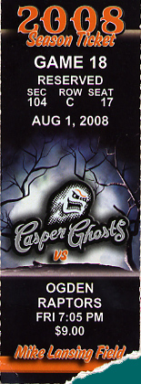 Casper Ghosts Ticket