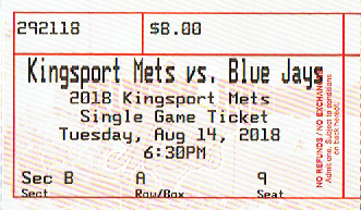 Kingsport Mets Ticket
