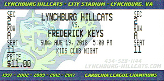 Lynchburg Hillcats Ticket