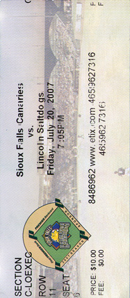 Sioux Falls Canaries Ticket