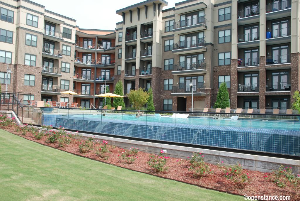 Residents can frolic in the pool and pretend to watch the game.