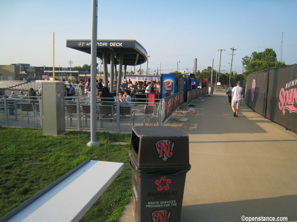 Center field party area.