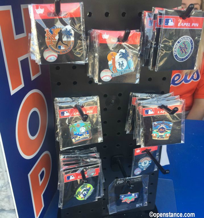 Vast pin selection at the souvenir stand.